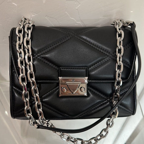 MICHAEL Michael Kors Handbags - BRAND NEW GORGEOUS SERENA BAG WITH SILVER CHAIN AND BLACK STRAP! MICHAEL KORS!